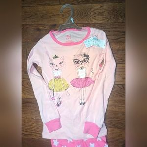 Children's Place Size 5 Cat with Stars Pajamas Set NWT